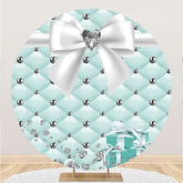 Lofaris Tiffany Blue White Diamond Lovely Bow Circle Backdrop
